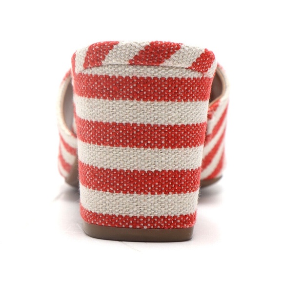 Aerosoles Women's Entree Heeled Sandal, White w/ Red Stripes, Size 9.5 Wide - Picture 4 of 5